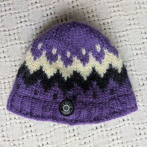 ICEWEAR Hand Knitted Icelandic 100% Wool Unisex Vik Hat Beanie Lined One Size